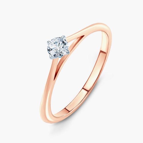 Pierścionek zaręczynowy The Light: dwukolorowe złoto, diament laboratoryjny